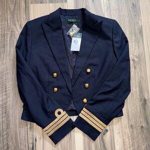Lauren Ralph Lauren Twill Military Crop Jacket